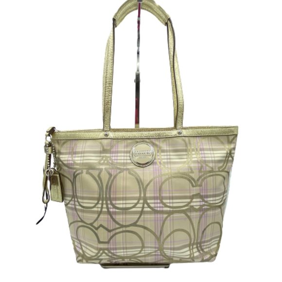 Coach Plaid Shoulder Bag F17474 - Picture 1 of 15